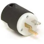 110V Heavy-Duty Straight-Blade 20A Plug End – Male, Direct-Wire