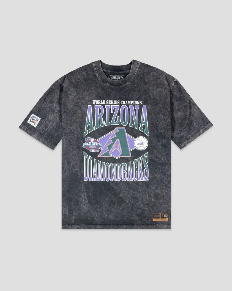 2001 World Series Retro Black Acid Wash T-Shirt – Arizona Diamondbacks