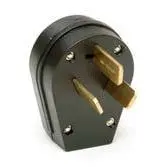 220V Right-Angle NEMA 10-50P Male Plug – Direct-Wire Assembly