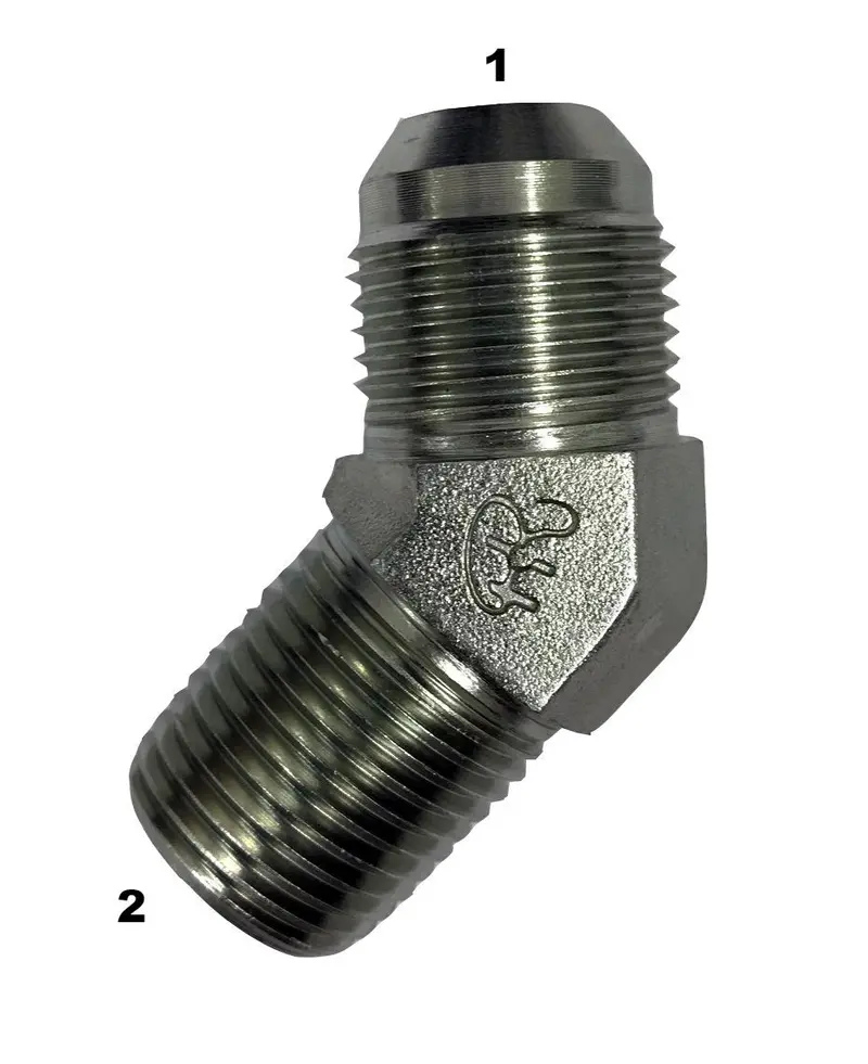 2503 Male JIC to Male Pipe 45° Elbow Fitting