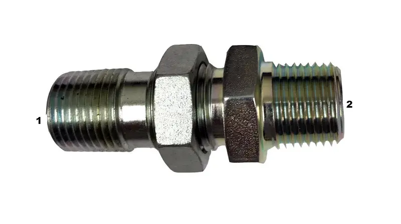 2708-LN Male Pipe to Male Pipe Bulkhead Adapter with Locknut