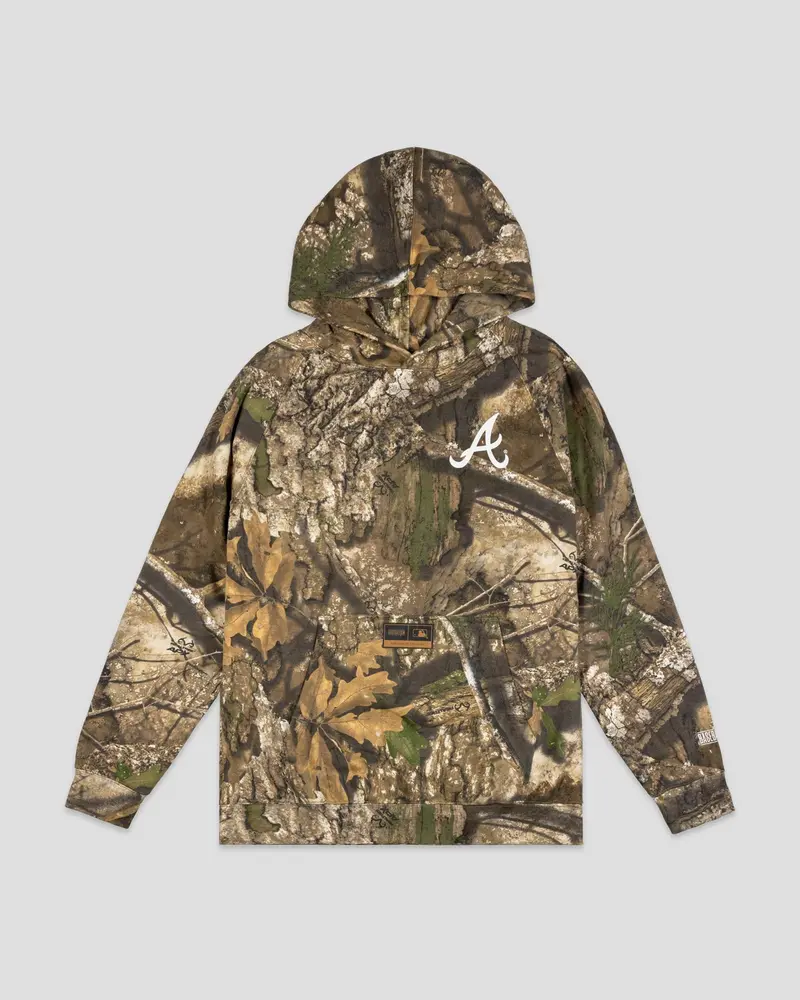 Adult Realtree APX Hoodie Showcasing Atlanta Braves Branding
