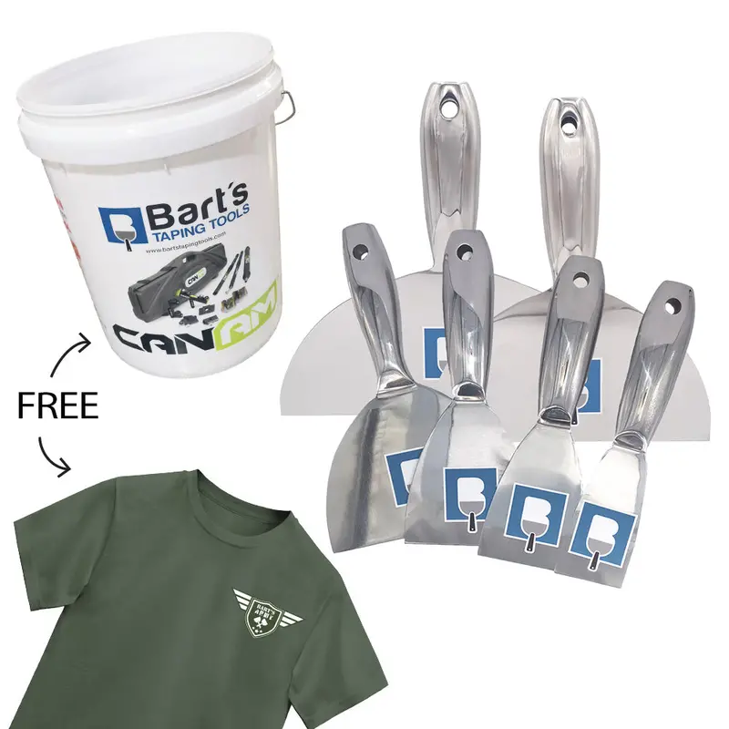 Bart’s Own 6-Piece Drywall Knife Set – Includes Free Pail & T-Shirt