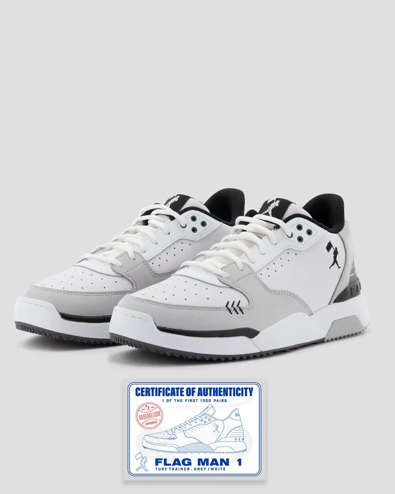 Baseballism Flag Man Turf Trainer – Space Grey/White (With Authenticity Certificate)