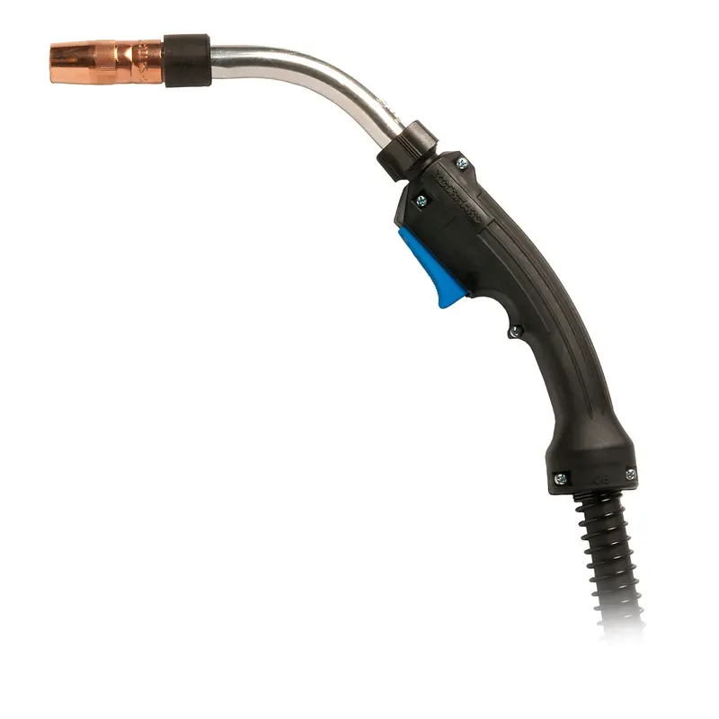 Bernard BTB Series 300A MIG Gun – 15 ft, Curved Handle, 45° Rotatable Neck, AccuLock S .052″ Contact Tip (Q3015AE9HMC)