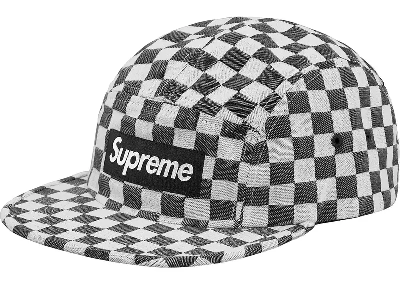 Black Checkerboard Supreme Camp Cap