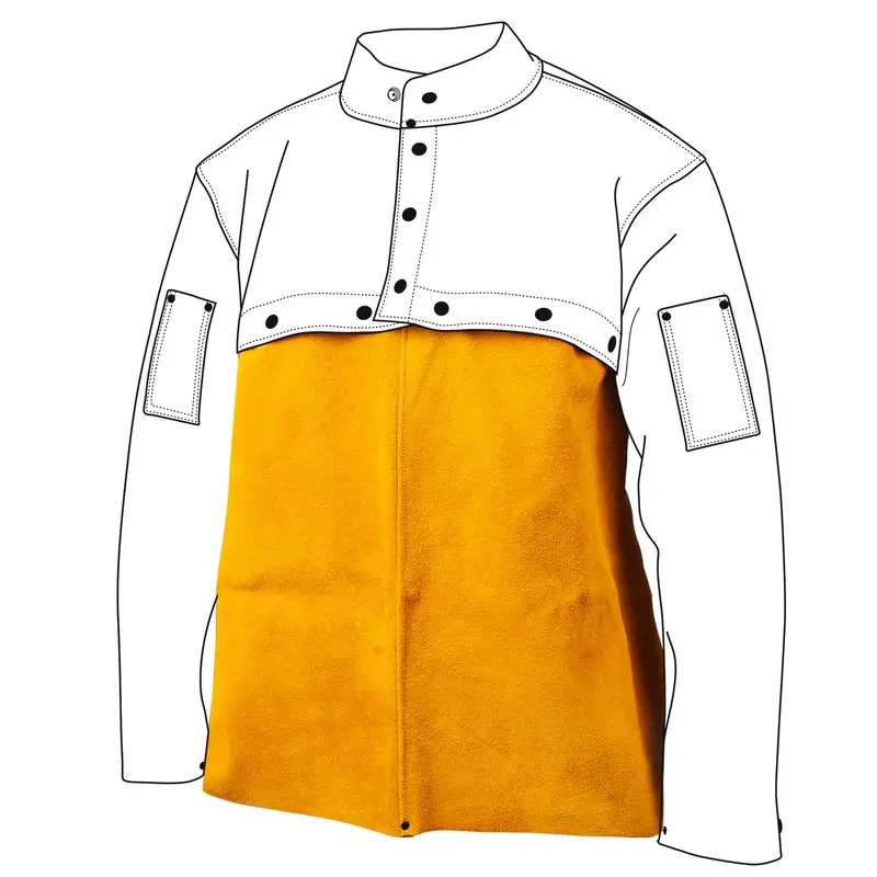 Black Stallion CORE Split Cowhide Bib Apron – Heavy-Duty Welding Coverage (Model AL1520-TN)