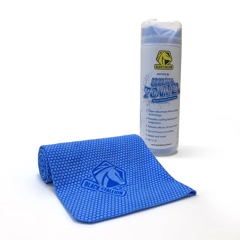 Black Stallion Evaporative Cooling Towel – Reusable Heat Relief (AH7055-BL)