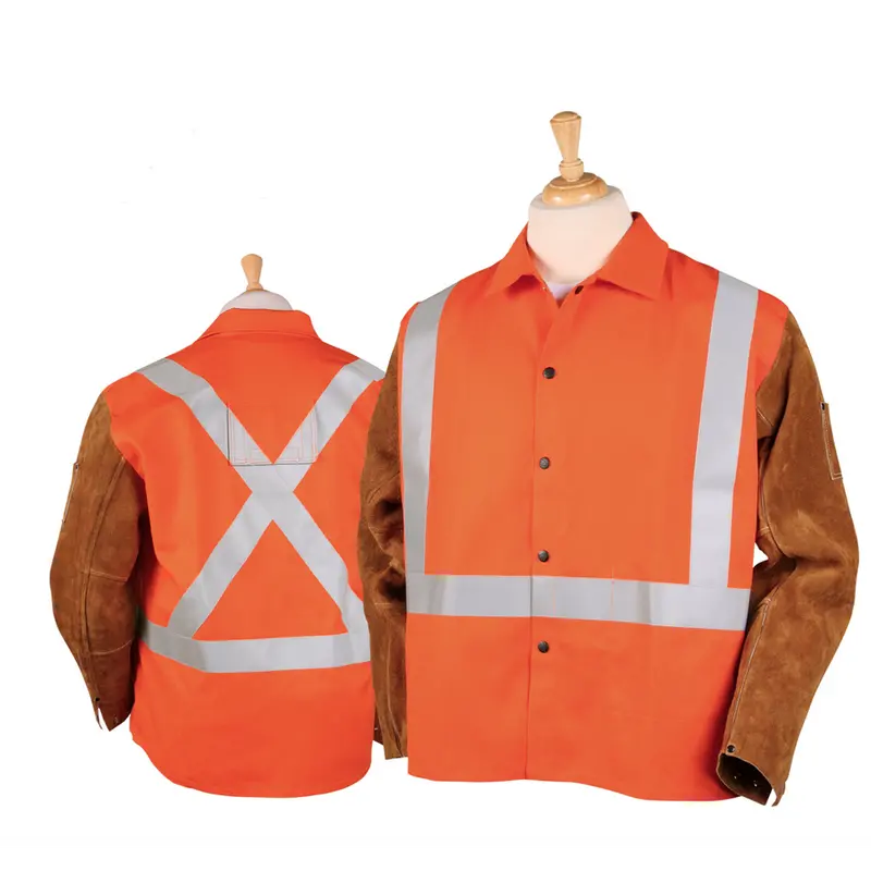 Black Stallion Flame-Resistant Cotton and Split Cowhide Work Jacket – JH1012-OR