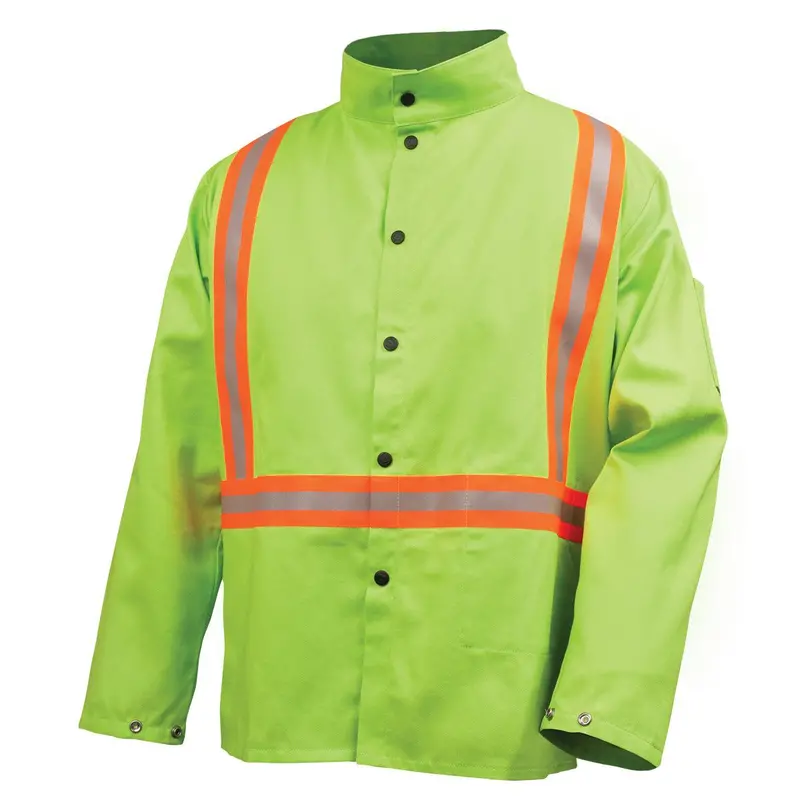 Black Stallion FR Welding Jacket with Triple Flame-Resistant Trim – Model JF1010