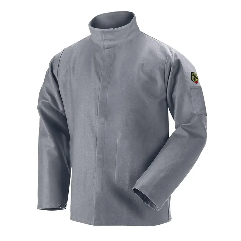 Black Stallion Gray Flame-Resistant Cotton Welding Jacket – Durable FR Outerwear