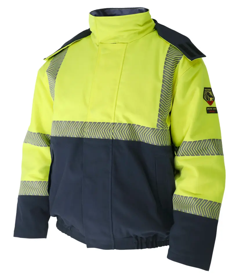 Black Stallion HI-VIS Class 3 AR/FR Insulated Bomber Jacket – Canvas Duck Fabric (JF5030-HB)