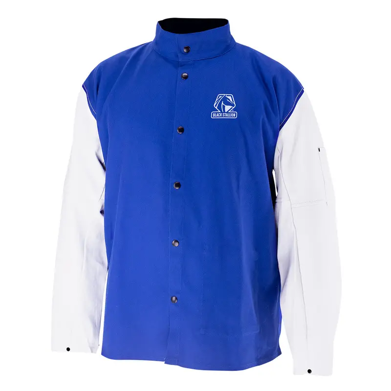 Black Stallion JH3010-RB Hybrid Welding Jacket – Goatskin & Flame-Resistant Cotton
