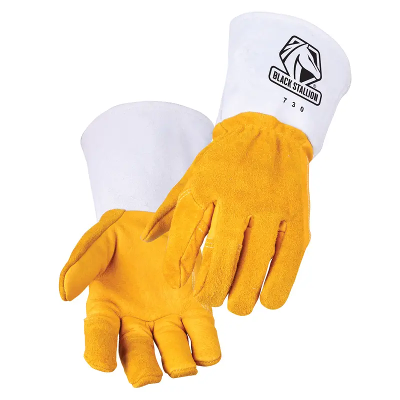 Black Stallion Maximus Cowhide Stick Welding Gloves – Pigskin-Palm Reinforced for Durability (730)