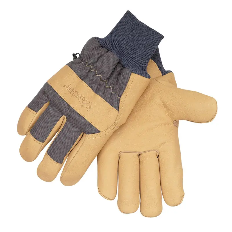 Black Stallion Pigskin Winter Work Gloves with Impact-Resistant Nylon Back – Model 6LPK