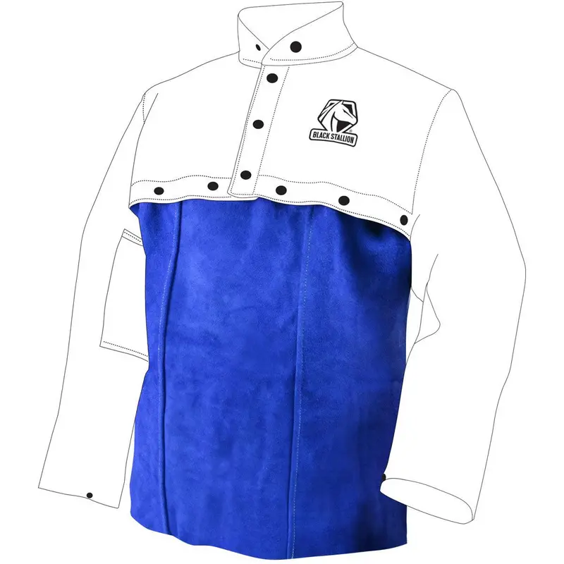 Black Stallion Split Cowhide Leather Welding Bib – AL1020-BL