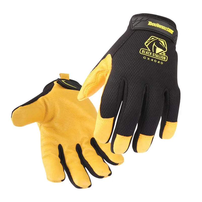 Black Stallion ToolHandz Core Mechanics Gloves with Pigskin Leather Palm – GX4040-BY