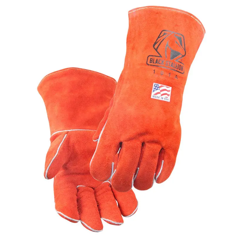 Black Stallion USA-Made Split Cowhide Stick Gloves for Welding & Heavy-Duty Work – Model 101A