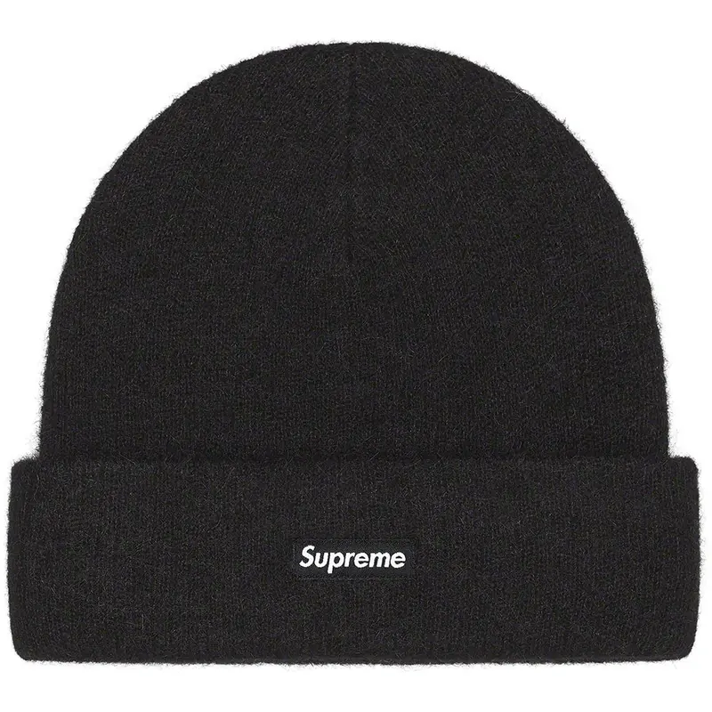 Black Supreme Mohair Knit Beanie