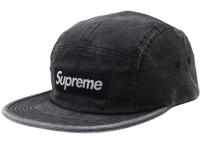Black Washed Canvas Camp Cap – Supreme Streetwear Essential