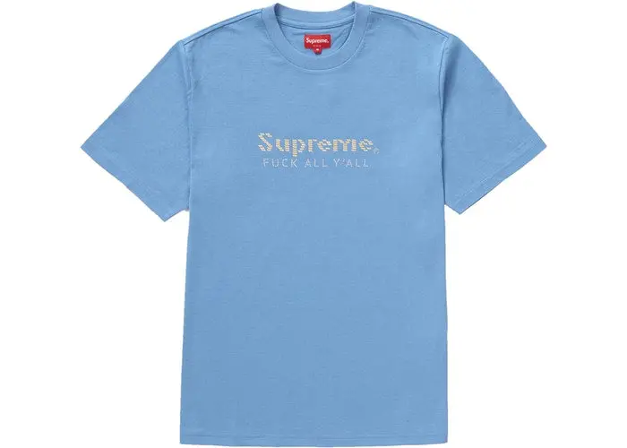 Blue Gold Bars Print T-Shirt