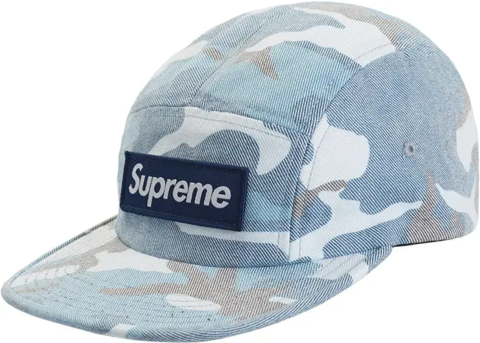 Blue Washed Camo Camp Cap