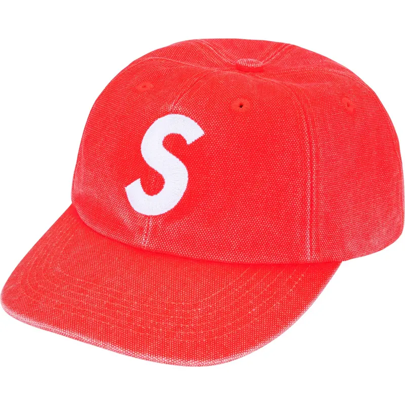Bright Orange FW25 Supreme Pigment-Coated Canvas 6-Panel Cap with S Logo