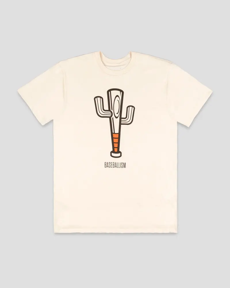 Cactus Bat Cream Cotton T-Shirt
