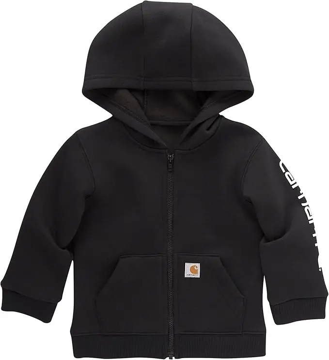 Carhartt Black Full-Zip Long-Sleeve Logo Sweatshirt