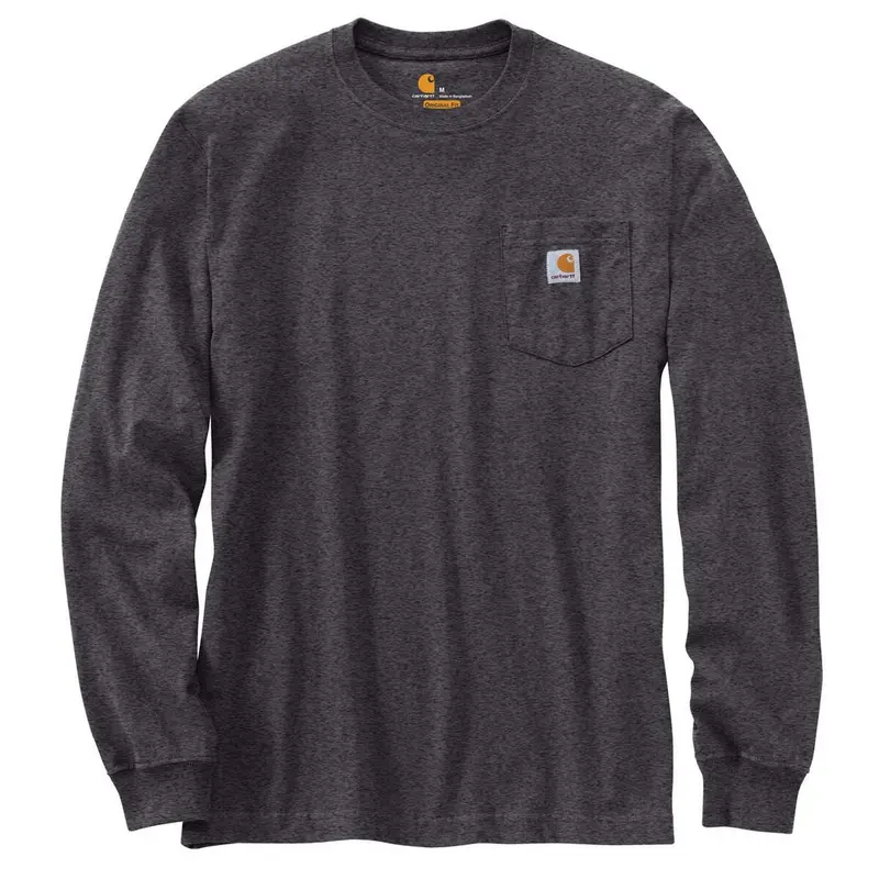 Carhartt Dark Grey Heavyweight Long-Sleeve Pocket Tee
