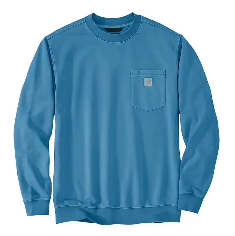 Carhartt Garment-Dyed Crewneck Sweatshirt with Pocket – Horizon Blue