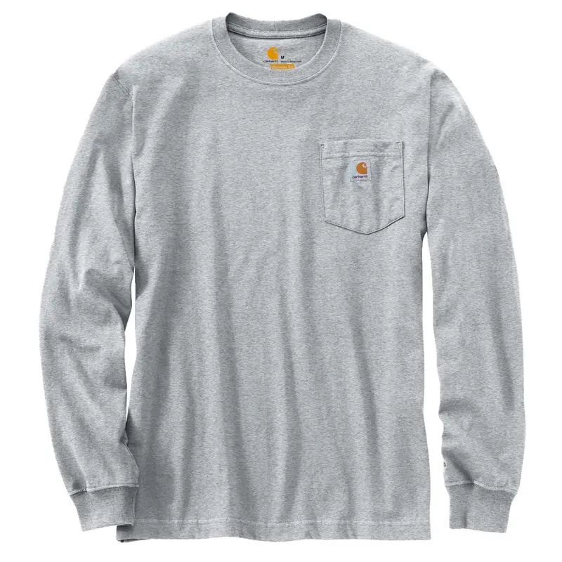 Carhartt Grey Heavyweight Long-Sleeve Pocket Tee