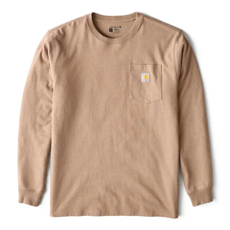 Carhartt Loose-Fit Heavyweight Long-Sleeve Pocket Tee – Soft Sepia