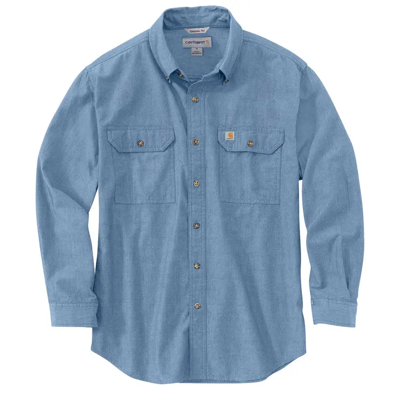 Carhartt Loose-Fit Midweight Chambray Long-Sleeve Shirt in Classic Blue