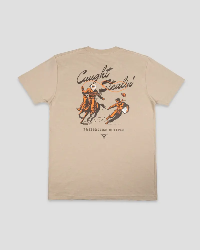 ‘Caught Stealin’’ Adult T-Shirt – Cream