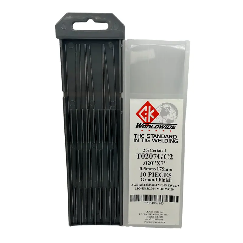 CK Worldwide 2% Ceriated Tungsten Electrodes – 10-Pack (GC2)