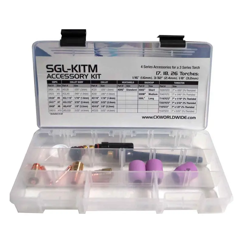 CK Worldwide 3-Series High-Amperage Stubby Gas Lens Kit (SGL-KITM)