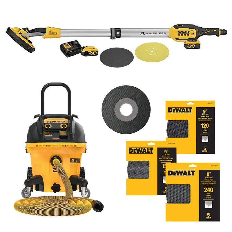 DeWALT Drywall Sanding System with HEPA Vacuum Integration