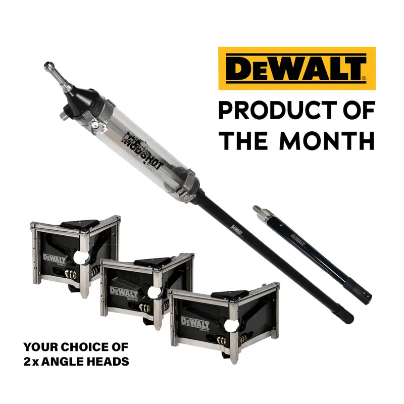 DeWALT Mudshot Drywall Texture Gun Kit – Includes 18″ Extension & Angle Head