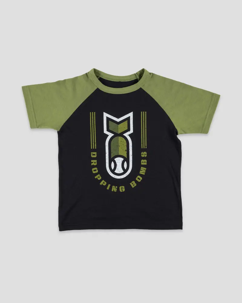 Dropping Bombs Toddler Baseball Tee