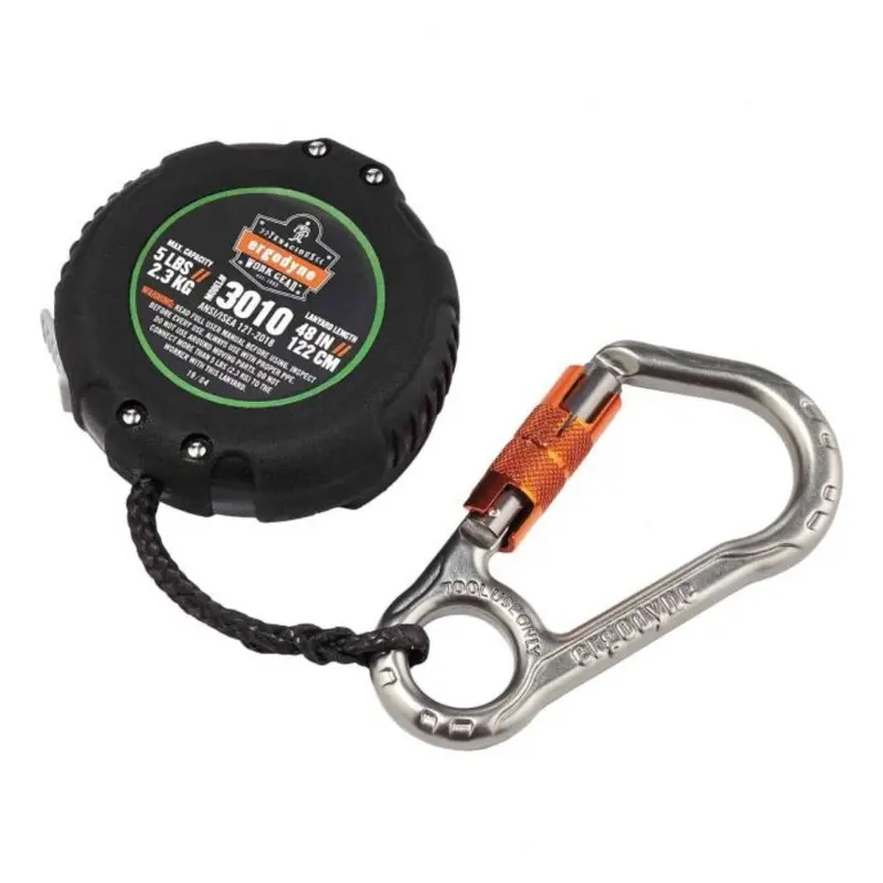Ergodyne Squids 3010 Retractable Tool Lanyard with Locking Carabiner and Belt Clip