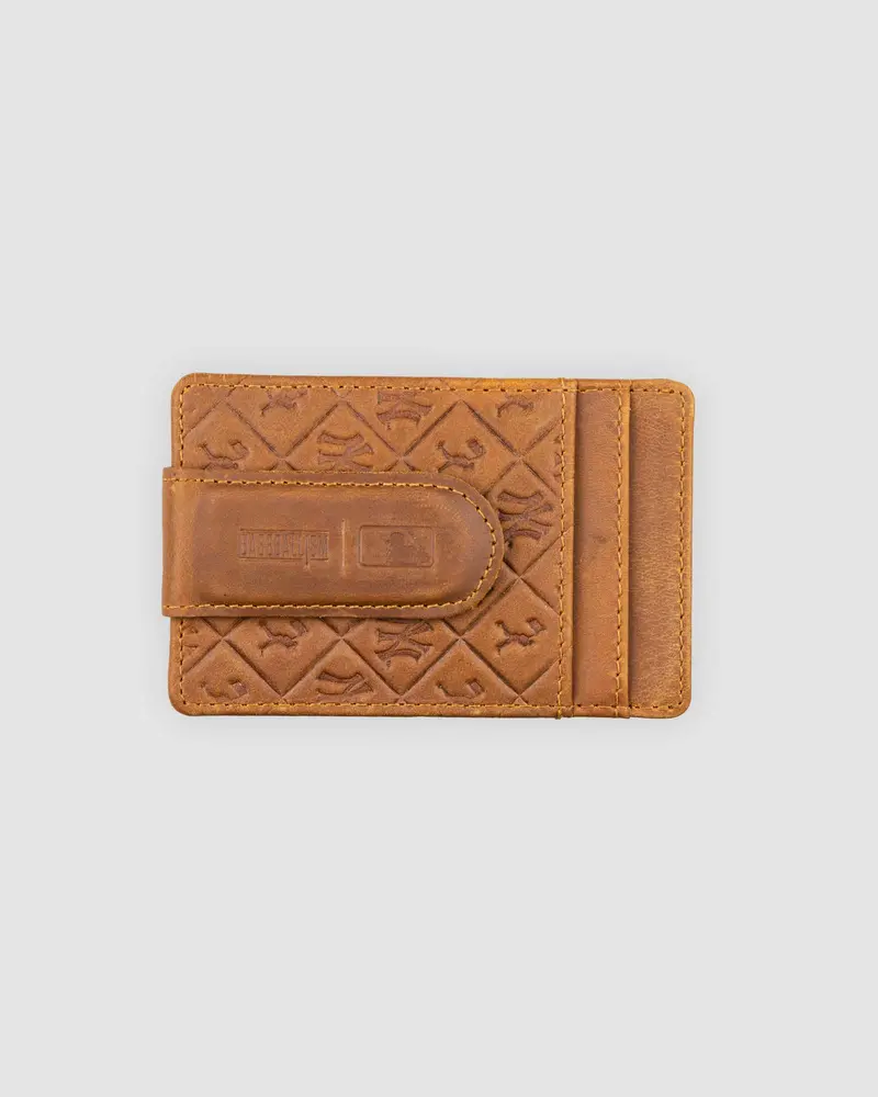 Flag Man Leather Money Clip Wallet with Iconic Glove Detail – New York Yankees