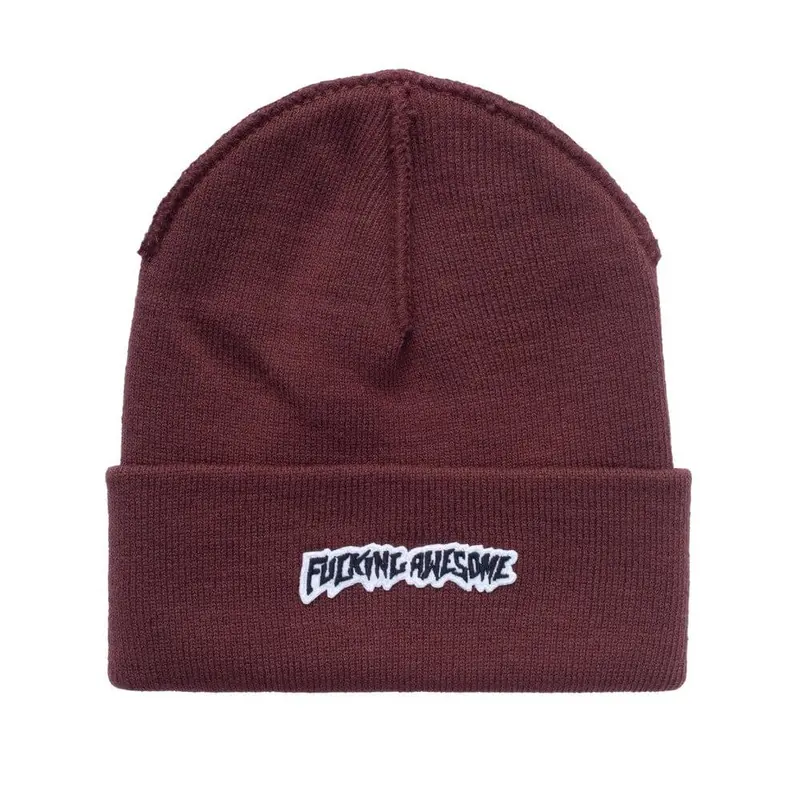 Fucking Awesome Little Stamp Cuffed Beanie – Brown