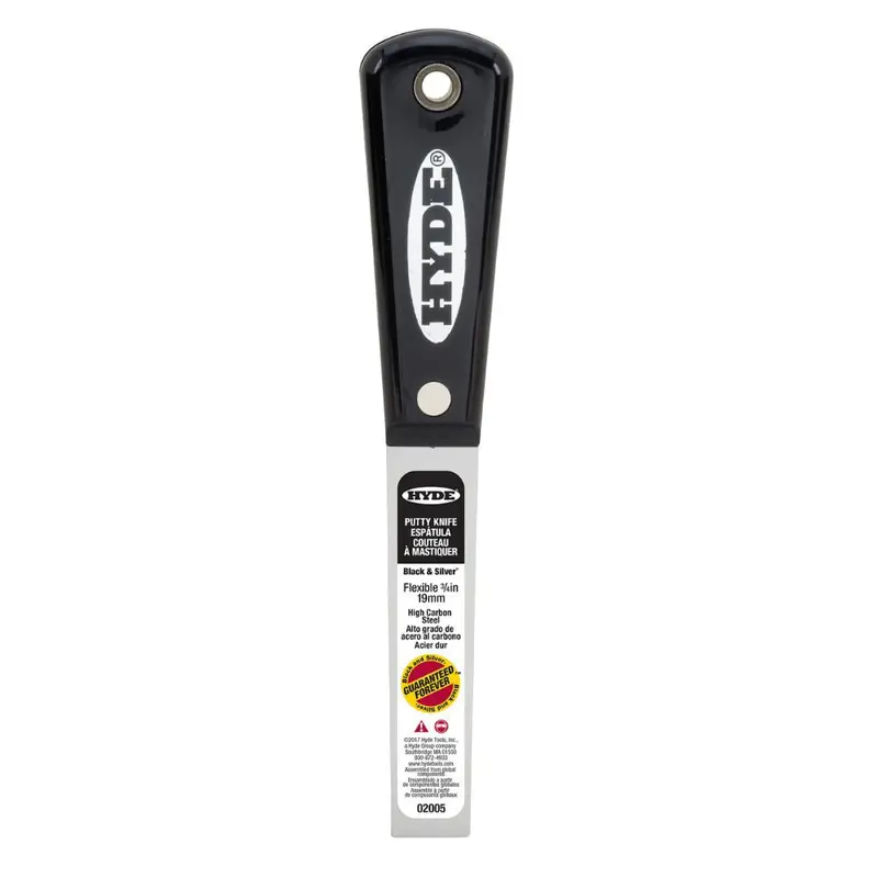 HYDE Black & Silver Carbon Steel 3/4″ Flexible Putty Knife