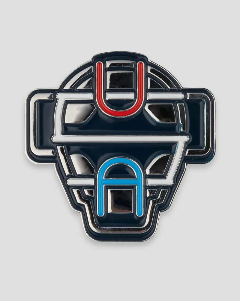 July 2025 Pin of the Month – USA Catcher Mask Enamel Pin