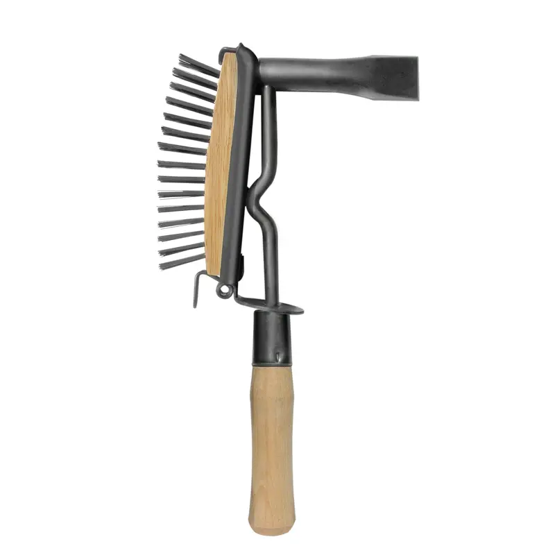 Lenco Dual-Function Chipping Hammer & Wire Brush – Wood Handle