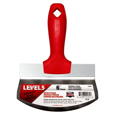 Level 5 6-Inch Stainless Steel Bucket Scoop for Mud Handling