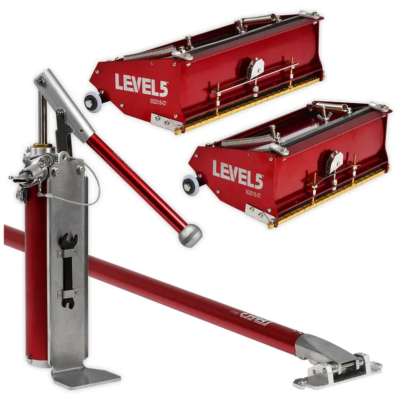 Level 5 Flat Box Combo with Telescoping Extension Handle for Precision Taping