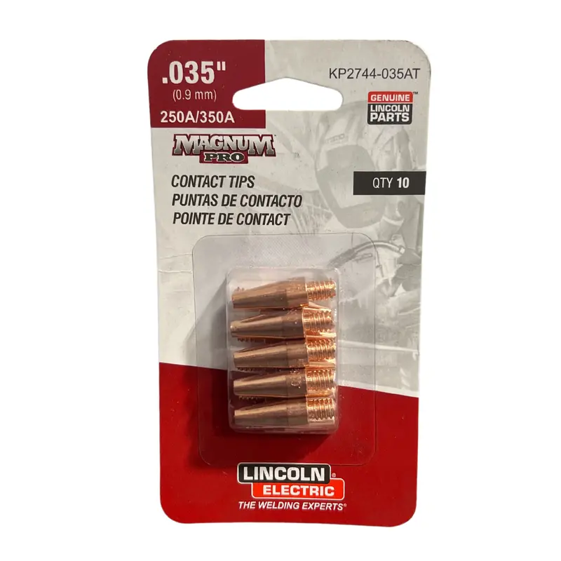 Lincoln Copper Plus 350A Aluminum Contact Tip (.035″ Tapered, Pack of 10) – KP2744-035AT