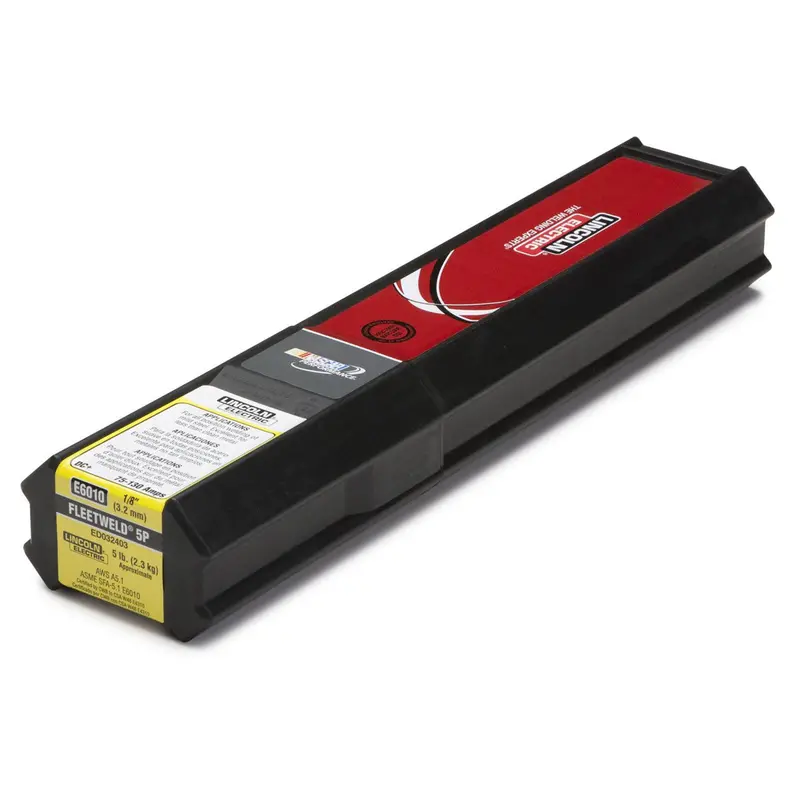 Lincoln Fleetweld 6010 E6010 Stick Electrodes – 3/32″ x 5 lb Box, All-Position DC+ (ED033509)